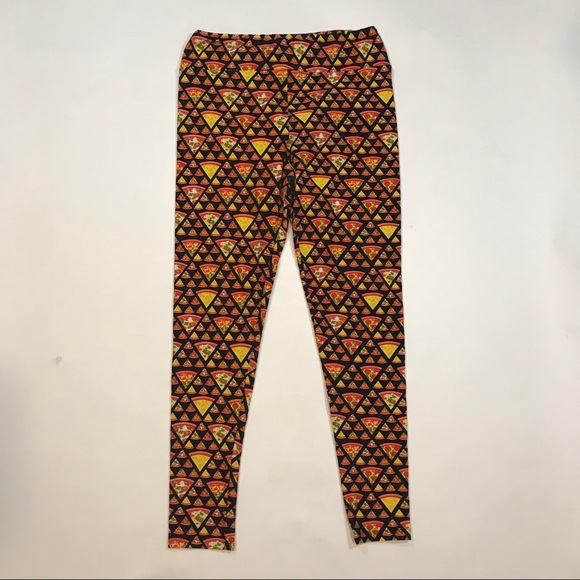Lularoe black pizza TC Tall Curvy Rare leggings - Picture 2 of 5